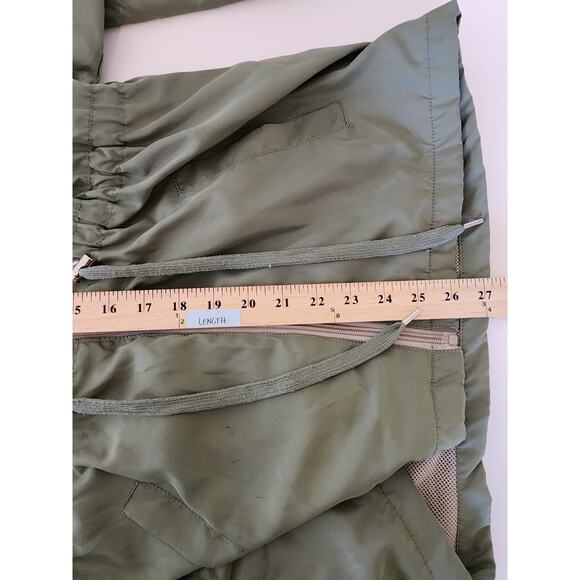 OUTDOOR COLLECTION Women's Green White Hooded Full Zip Windbreaker SZ M - Picture 7 of 9